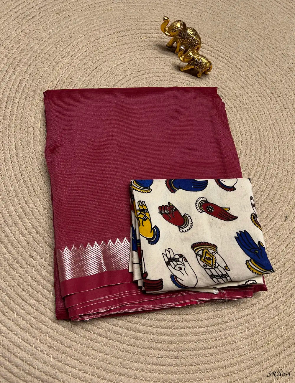 Pastel Maroon - Mangalagiri Silk Cotton Front View