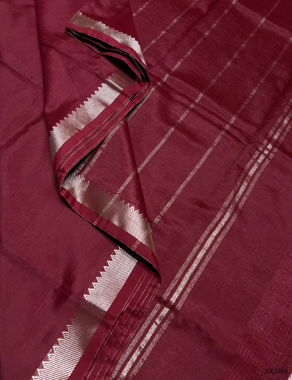 Pastel Maroon - Mangalagiri Silk Cotton Pallu View