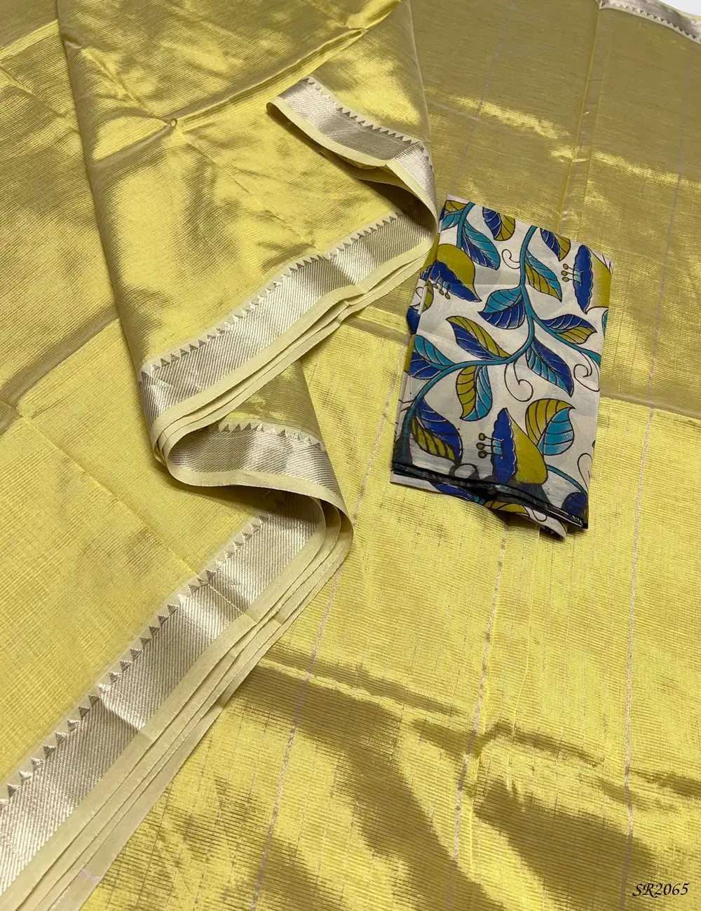 Pastel Yellow - Mangalagiri Silk Cotton -