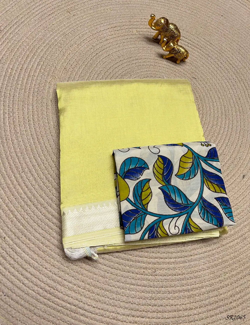 Pastel Yellow - Mangalagiri Silk Cotton Front View