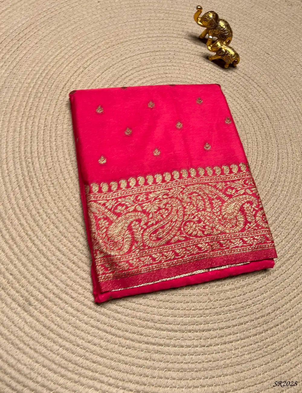 Pink - Banaras Weaves Saree Front View