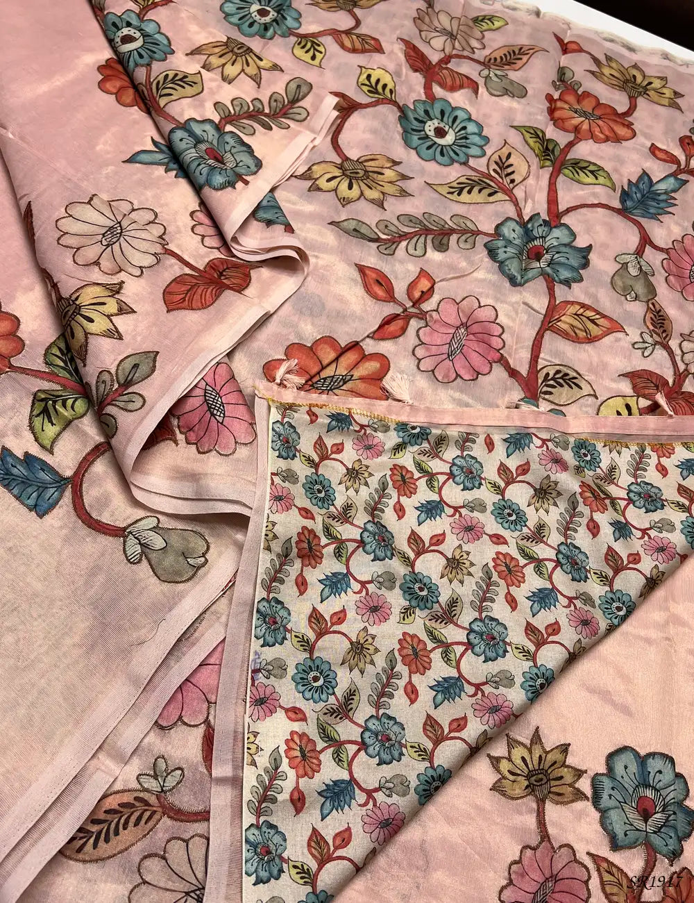 Pink - Semi Tissue Saree -