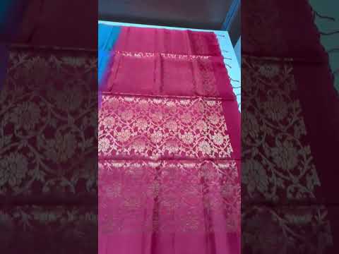 Blue & Red - Checkerd Soft Silk Saree