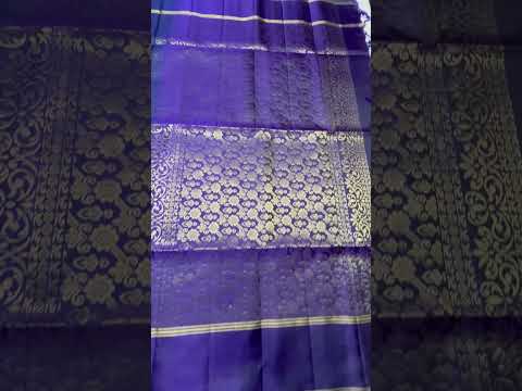 Dark Ink Blue & Purple - Soft Silk Saree