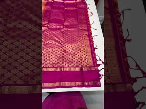 Dual Tone Orange & Pink - Checkerd Retta Pet Border Soft Silk Saree