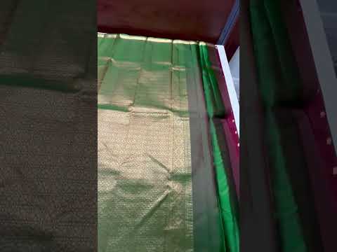 Maroon & Green - Kanchi Border Soft Silk Saree