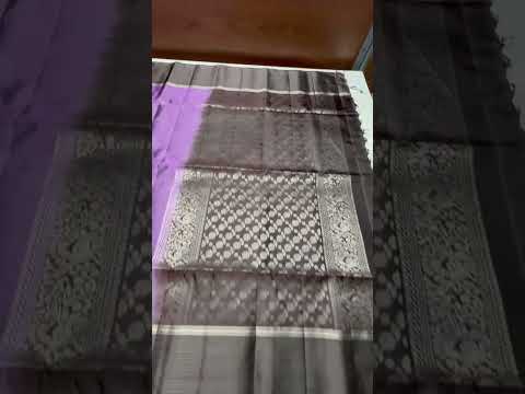 Lilac & Coffee Brown - Soft Silk Saree