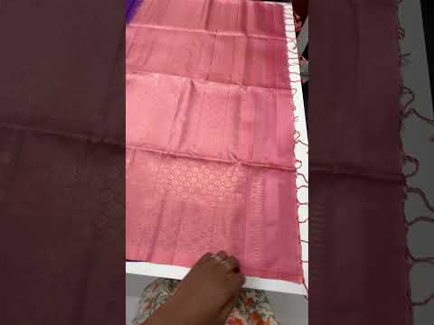 Purple & Peach - Checkerd Soft Silk Saree