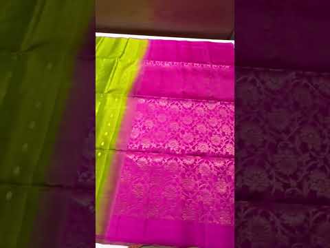 Parrot Green &Pink - Checkerd Soft Silk Saree