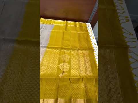 Ivory & Yellow - Retta Pet Border soft Silk Saree