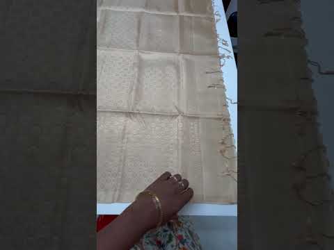 Light Green & Beige - Checkerd Soft Silk Saree