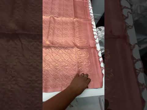 Dark Green & Peach - Checkerd Soft Silk Saree