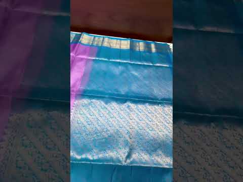 Lavender & Rama Blue - Checkerd X Kanchi Border Soft Silk Saree