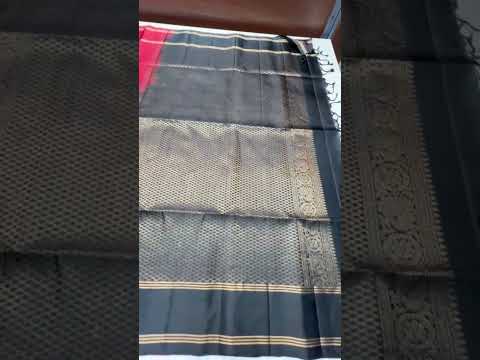 Maroon & Black - Soft Silk Saree