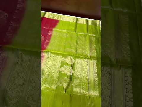 Rust & Parrot Green - Kanchi Border Soft Silk Saree