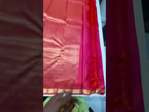 Orangish Pink - Plain Kanchi Border Soft Silk Saree