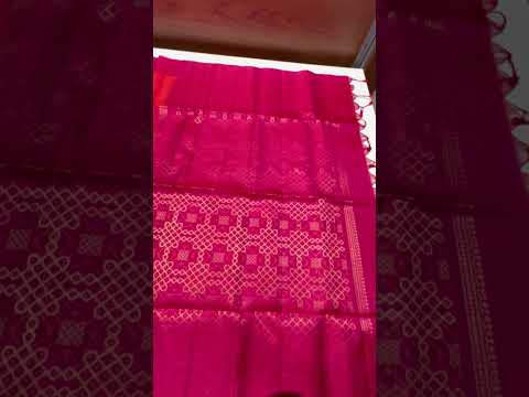 Orangish Pink & Rani Pink - Soft Silk Saree