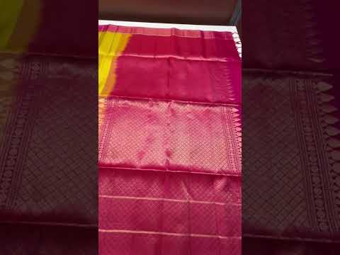Mustard Yellow & Reddish Pink - Fancy Border Soft Silk Saree