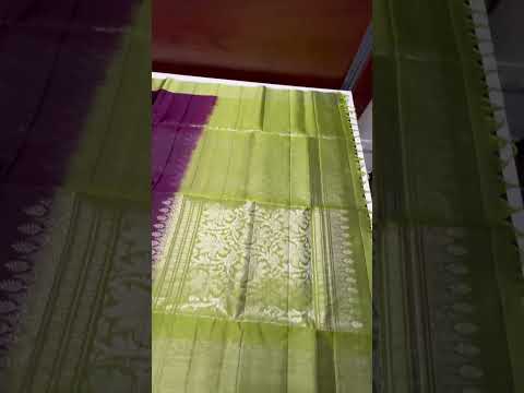 Wine & Dual Green - Bhutta With Checks Border Soft Silk Saree