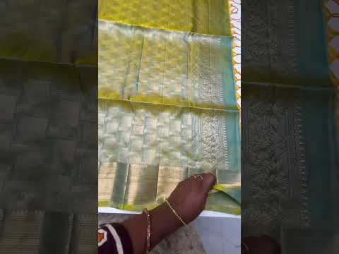 Rama Blue & Lime Yellow - Kanchi Border Soft Silk Saree