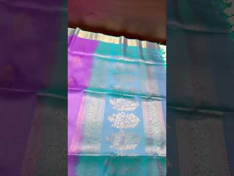 Lavender & Rama Blue - Kanchi Border Soft Silk Saree