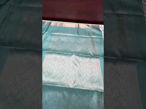 Bright Blue Mint - Kanchi Border Soft Silk Saree