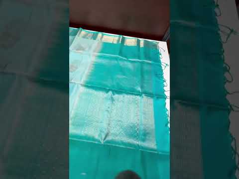 Ice Blue & Turquoise - Kanchi Border Soft Silk Saree
