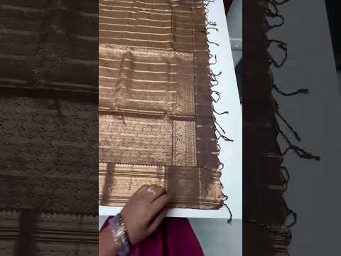 Wooden Brown - Checks X Kanchi Border Soft Silk Saree