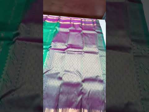 Green & Dual Tone Pink - Retta Pet Border Soft Silk Saree