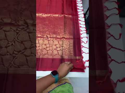 Teal & Maroon - Soft Silk Bridal Saree