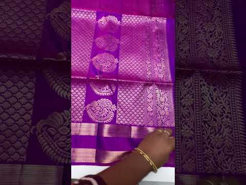 Peacock Blue & Purple - Kanchi Border Soft Silk Saree