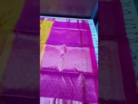 Mango Yellow & Rani Pink - Kanchi Border Soft Silk Saree