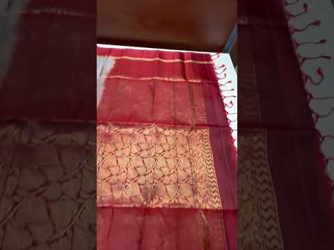 Grey & Maroon - Soft Silk Bridal Saree