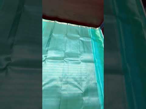 Turquoise - Plain Kanchi Border Soft Silk Saree