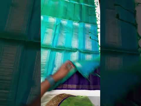 Purple & Green - Fancy Bhutta Soft Silk Saree