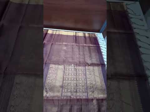 CoffeeBrown - Checkerd Kanchi Border Soft Silk Saree