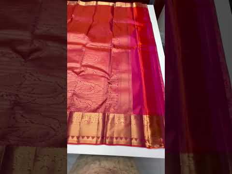 Orangish PInk - Kanjeevaram Bridal Brocade Soft Silk Saree