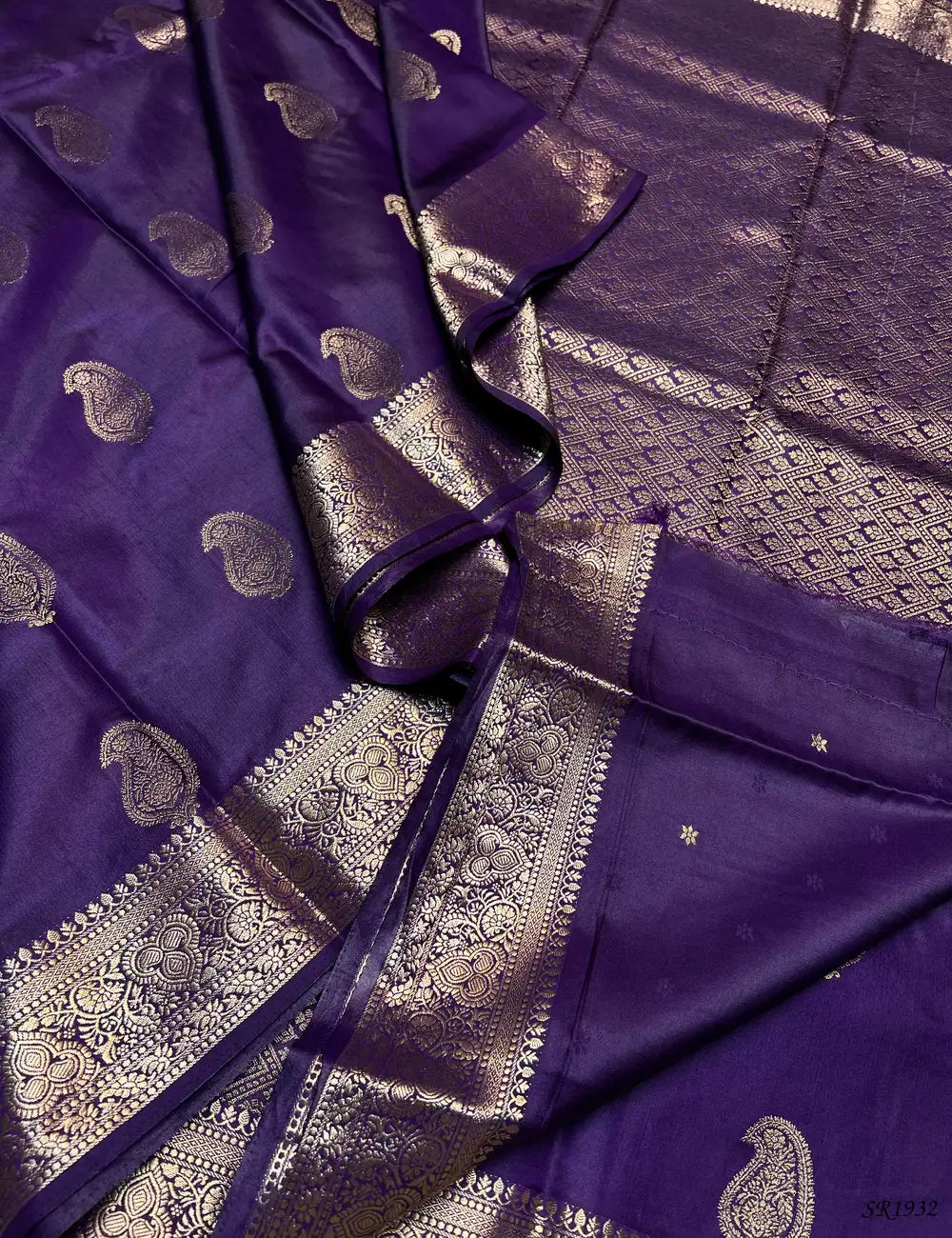 Purple - Semi Banaras Saree -