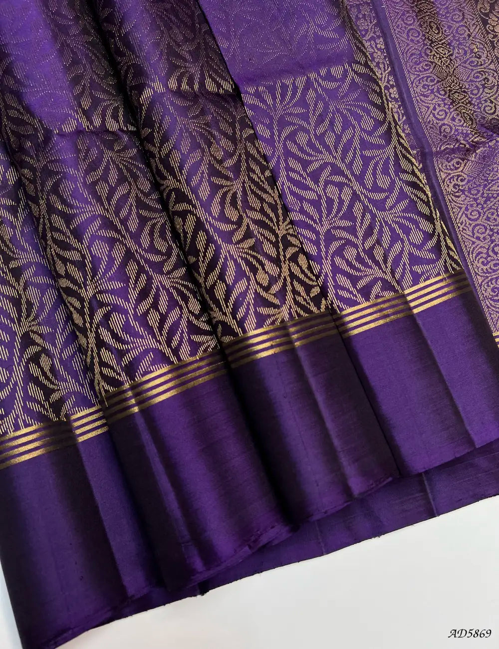 Purple - Soft Silk Bridal Saree Front View