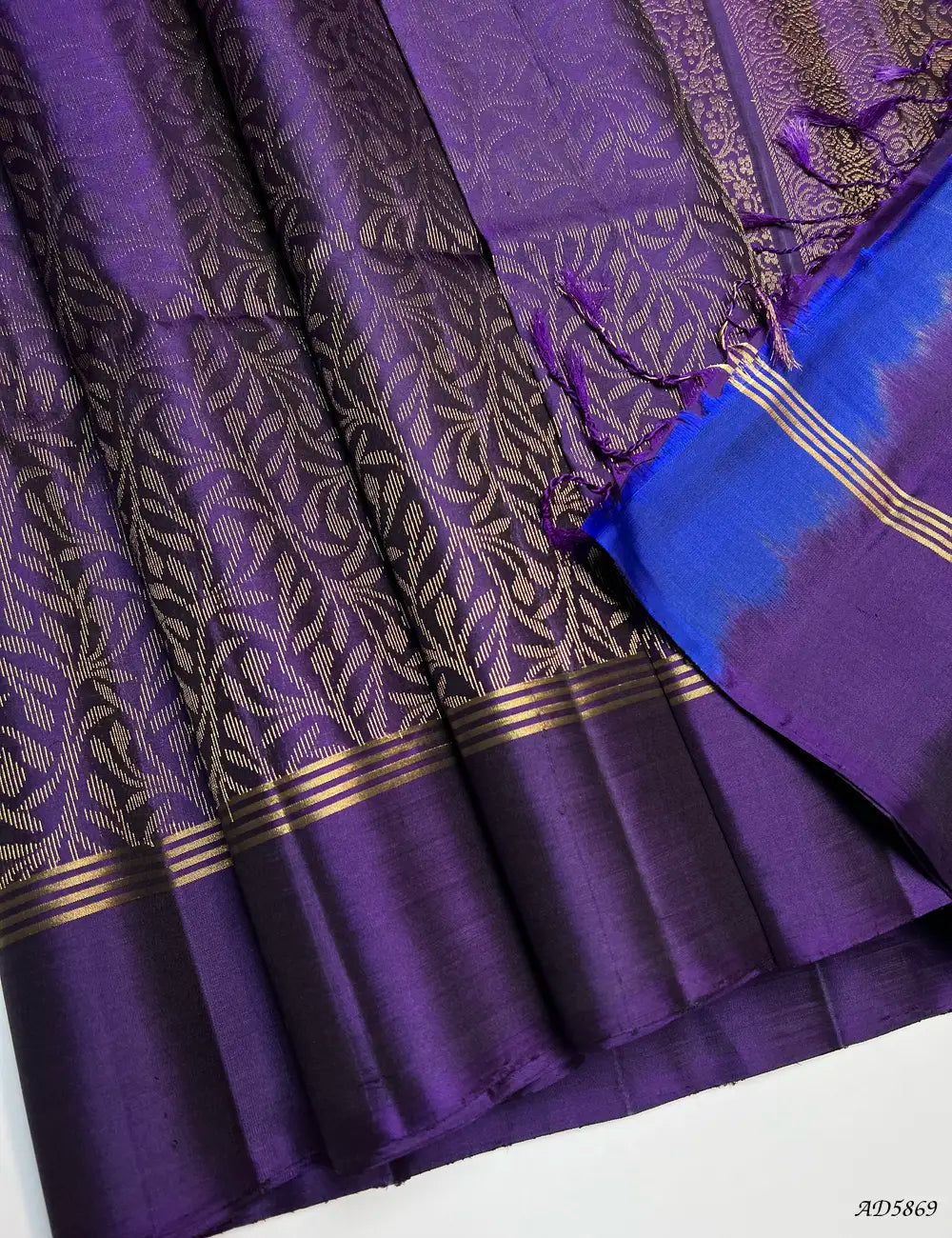 Purple - Soft Silk Bridal Saree Pallu View