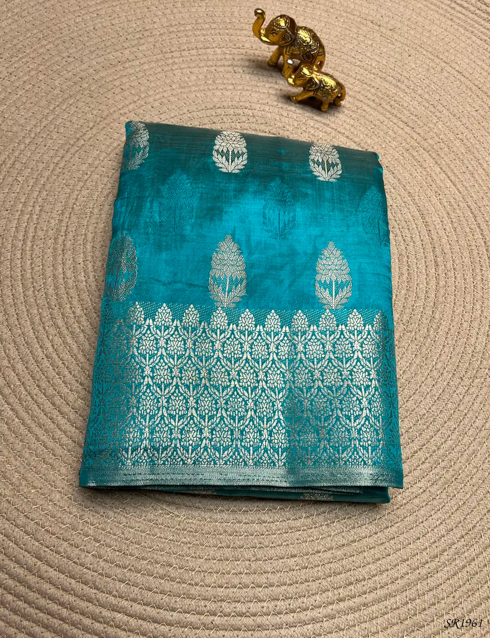 Rama Green - Semi Tussar Saree Front View