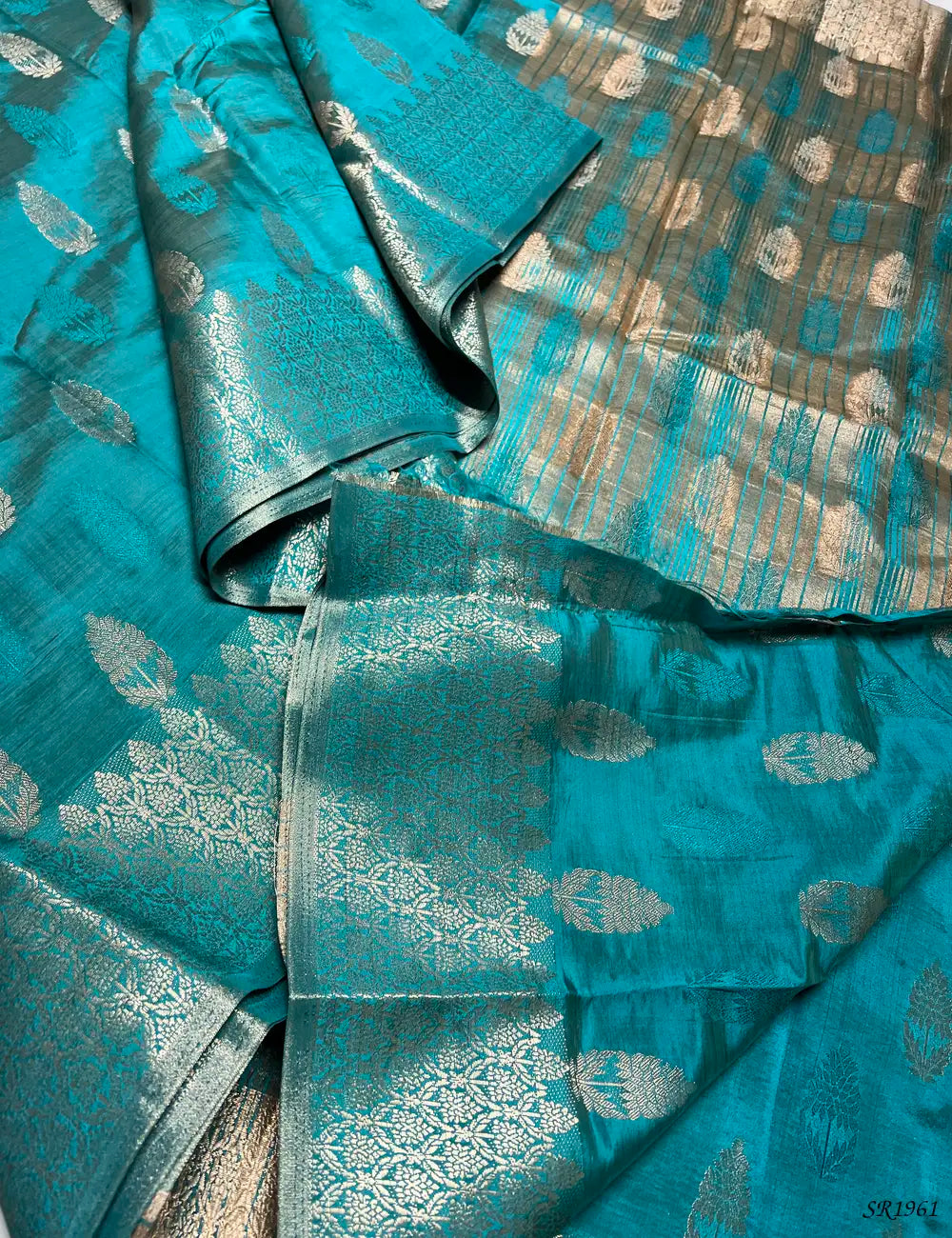 Rama Green - Semi Tussar Saree Pallu View