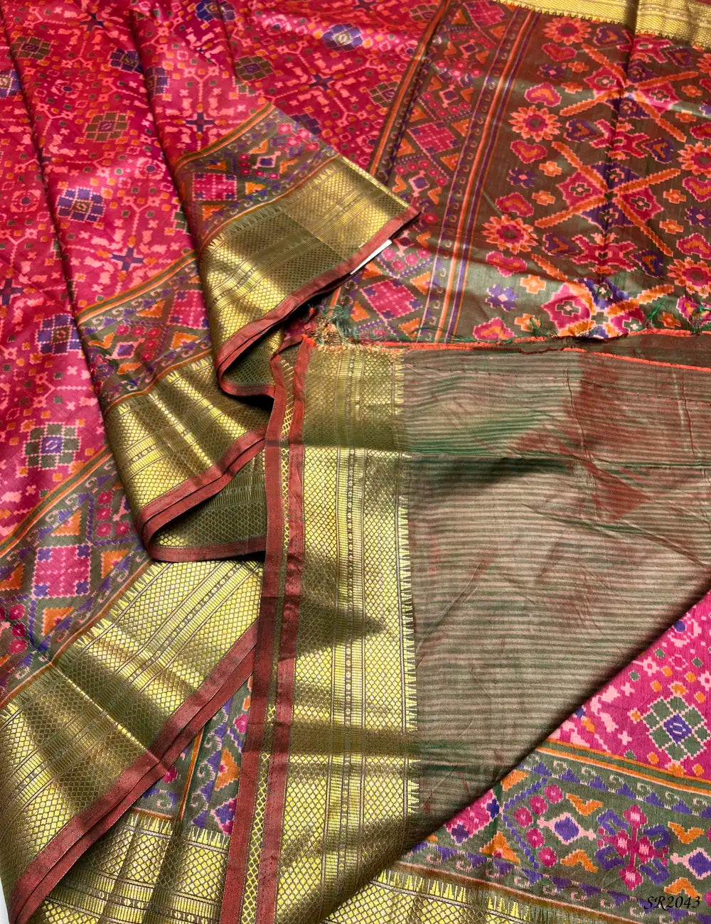 Rani Pink - Semi Patola Saree -