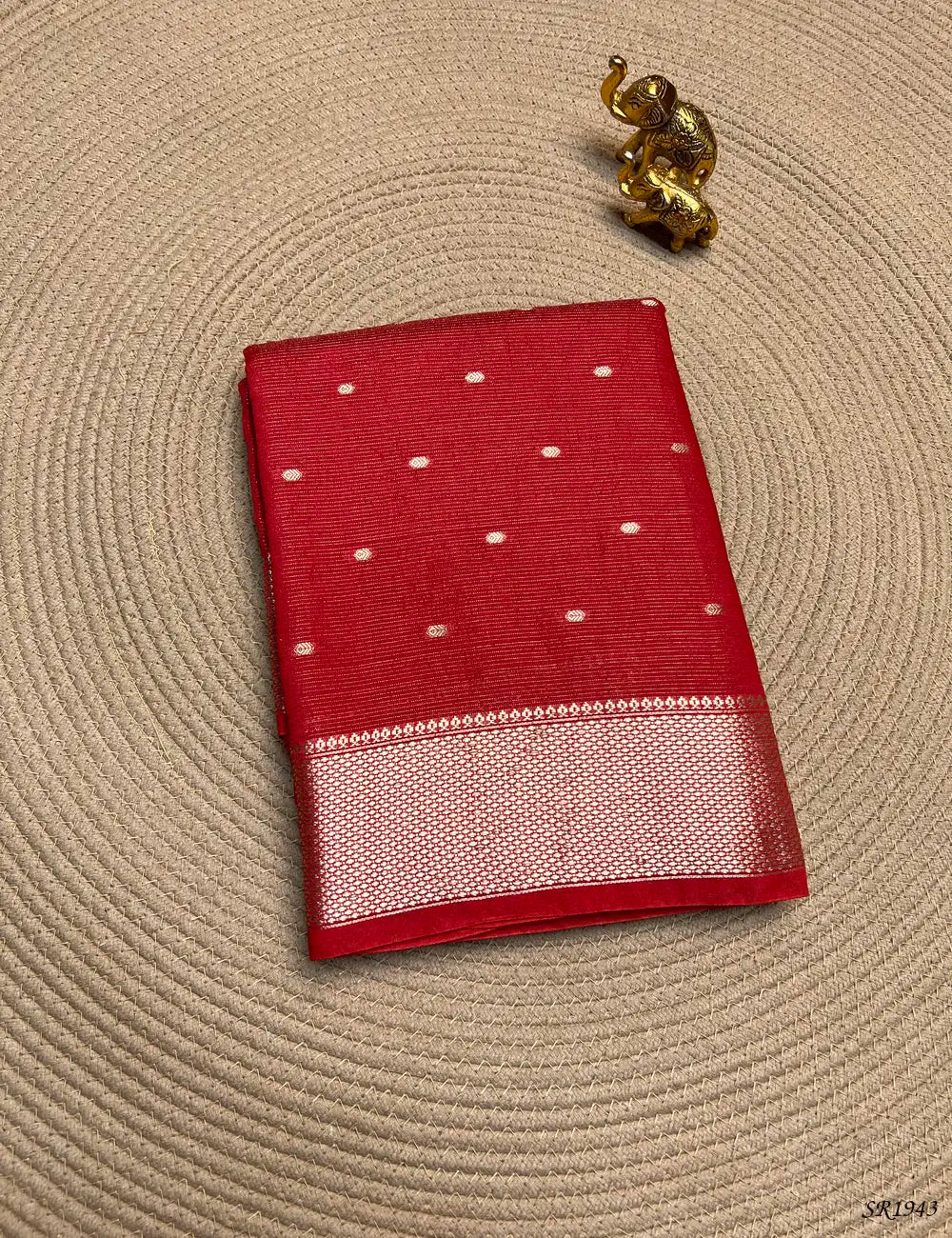 Red - Viscose Saree Front View