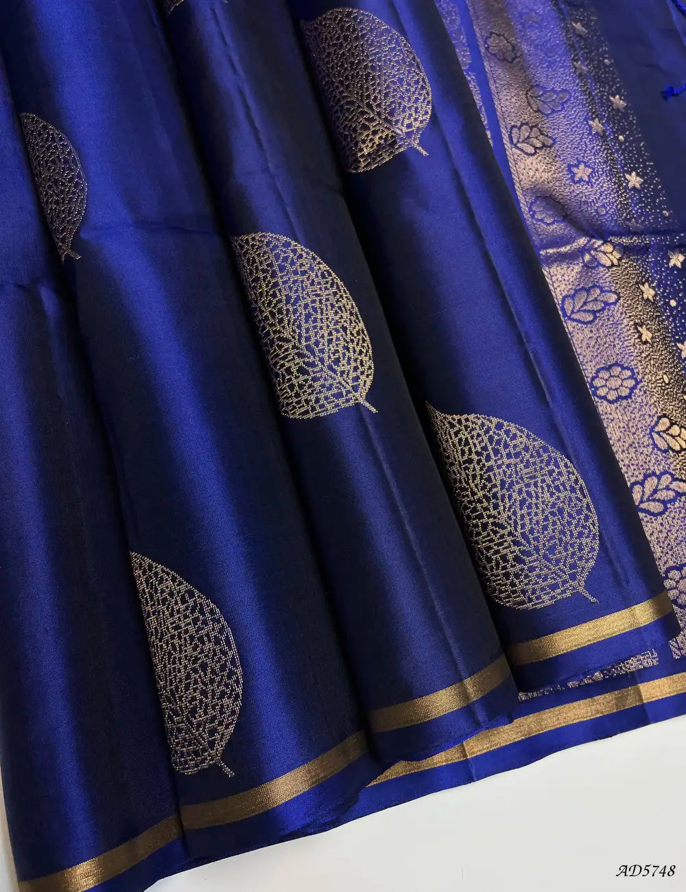 Royal Blue - Soft Silk Saree Front View