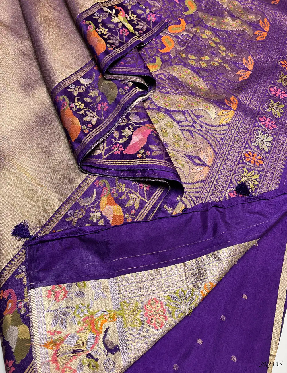 Silver & Purple - Paithani Saree -