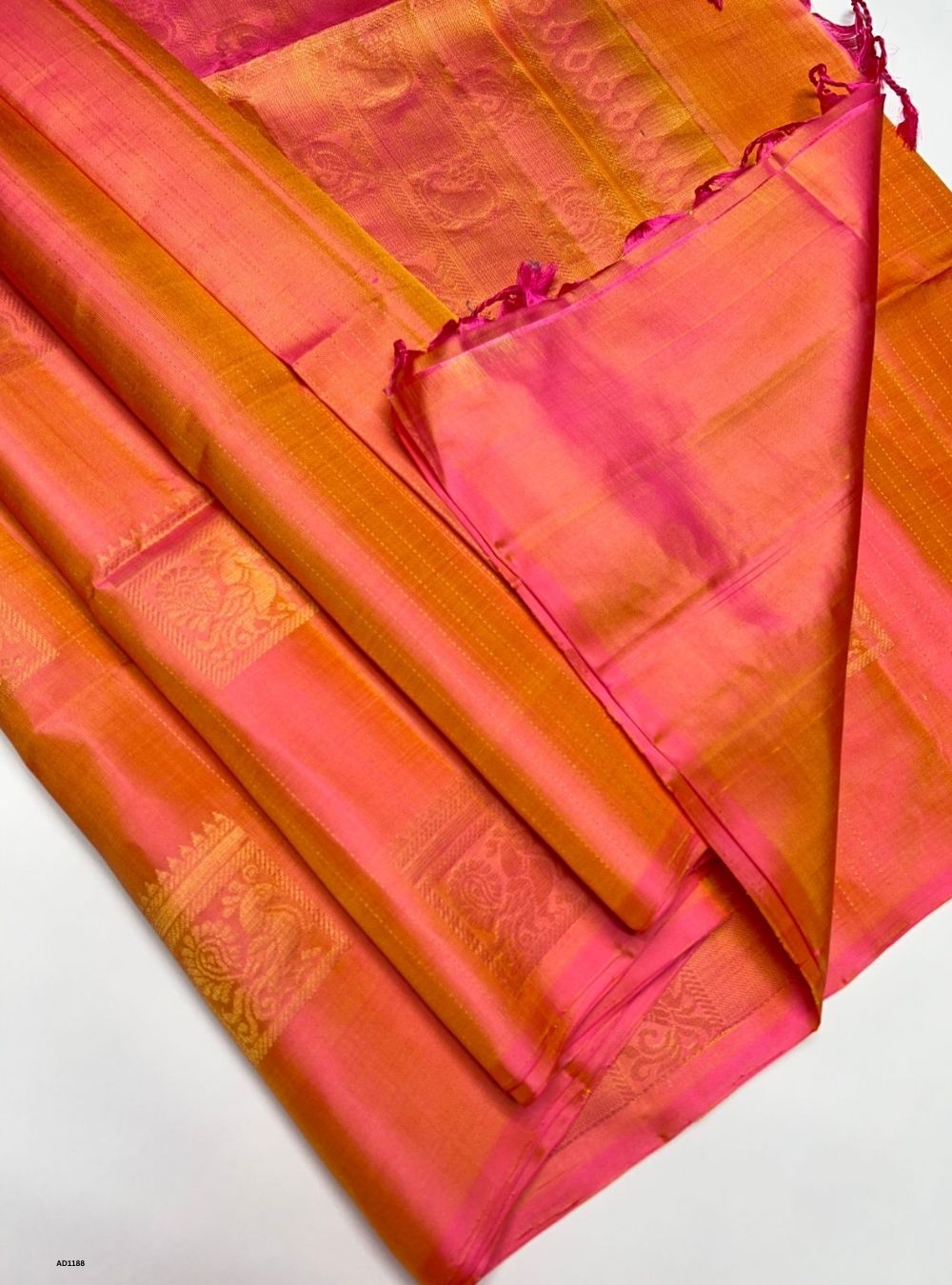 Peachish Pink - Soft Silk Saree