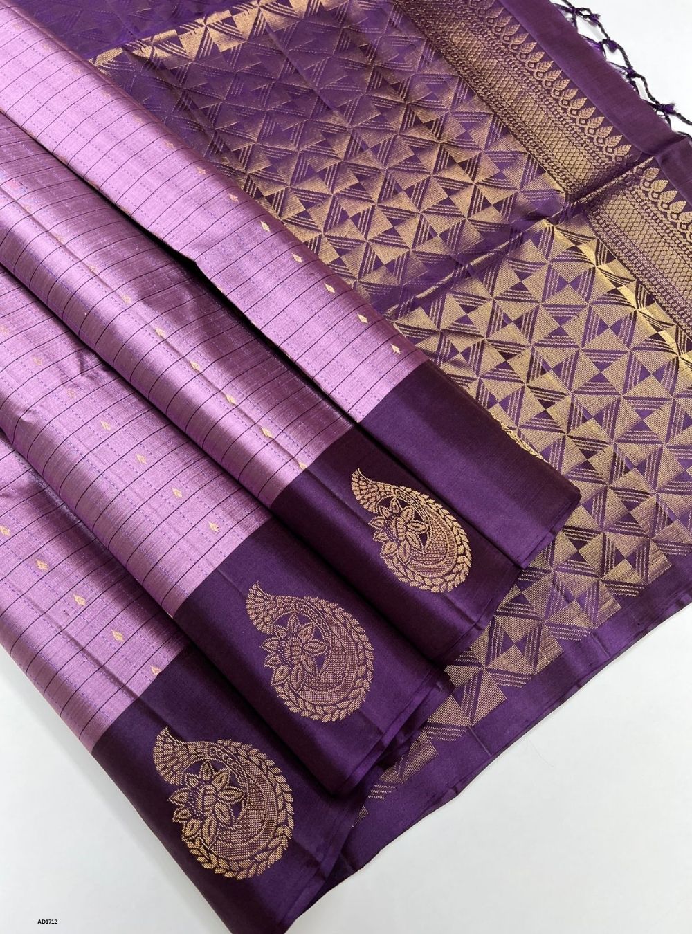 Lilac &  Purple - Soft Silk Saree