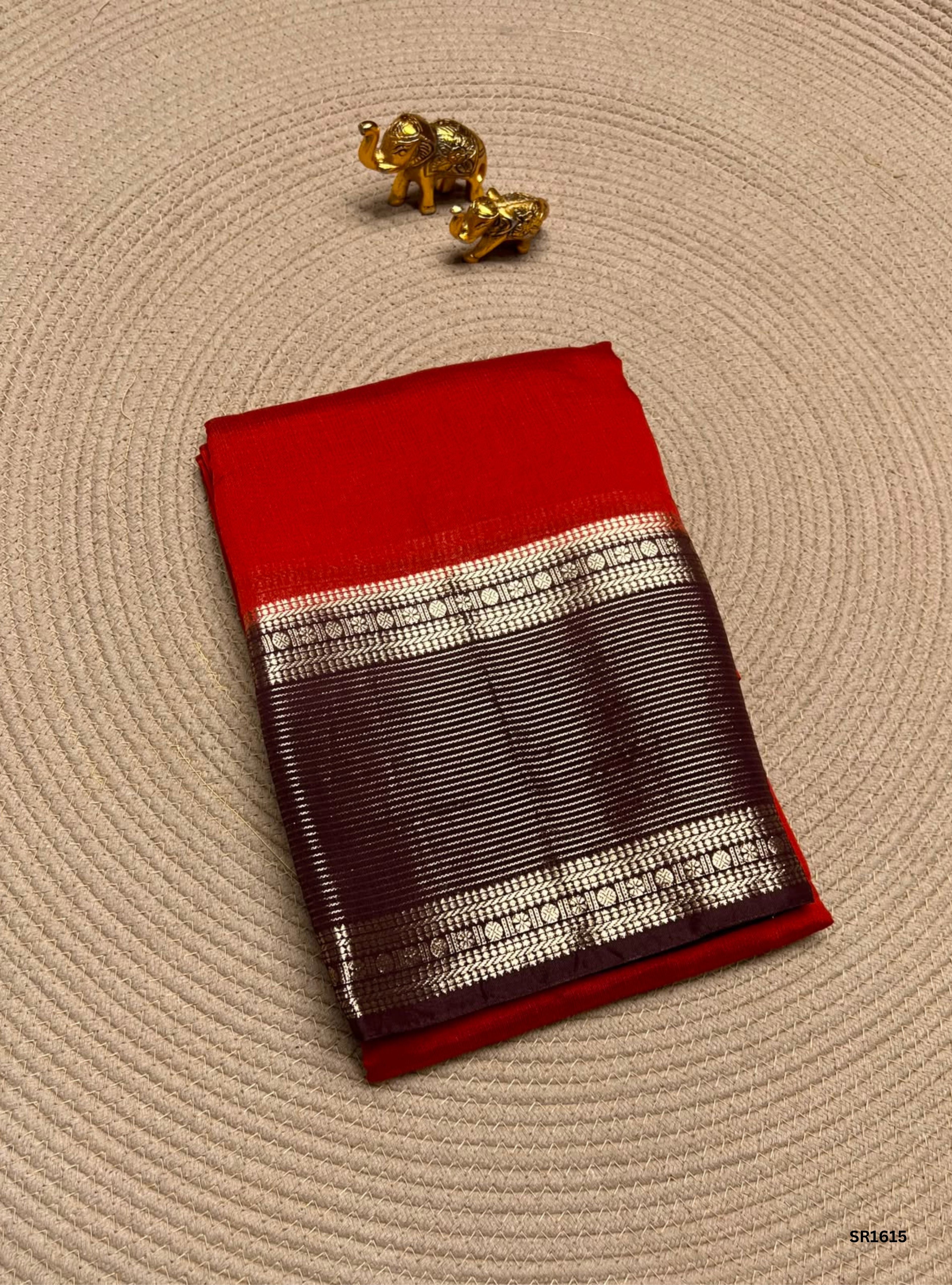 Rust & Coffee Brown - Binny Silk Saree