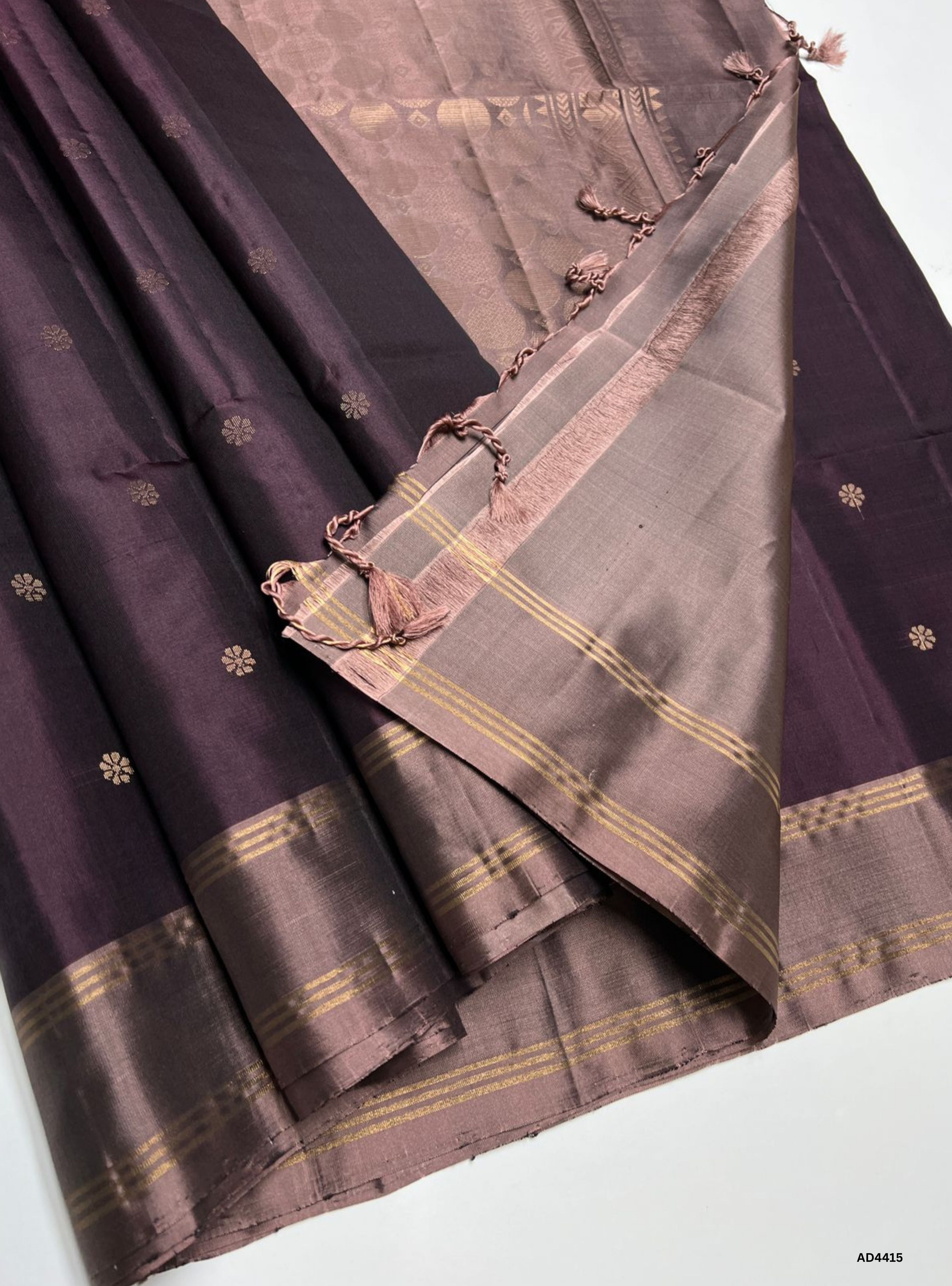 Coffee Brown & Coco - Soft Silk Saree